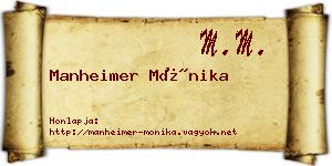 Manheimer Mónika névjegykártya
