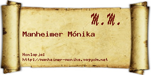 Manheimer Mónika névjegykártya